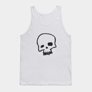 New School Style Simple Skull Original Art Tank Top